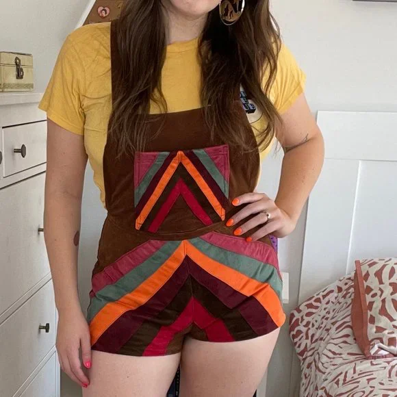 Miracle Eye Sunshine Vegan Suede Overalls - Size M NWOT - Picture 1 of 8